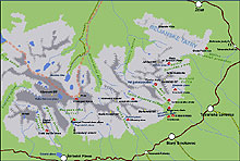 Mapa Vysokých Tatier